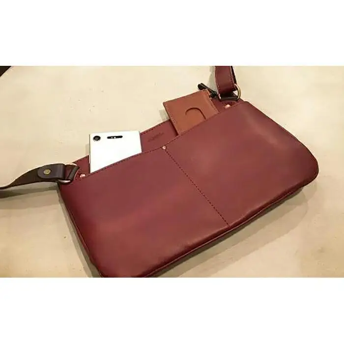 【alto.】スマートショルダーバッグ／サコッシュ （Ｌ）AKEB-3103（ワイン）