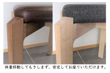木製スツール【座面：ファブリックライトグレー／木部：ホワイトカラー】 FAA-141