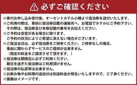 オーセントホテル小樽 ペア宿泊券 1泊2食付き デラックスツインルーム&夕食 鉄板焼「海王」