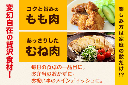 熊本県産 若鶏むね肉 約2kg×2袋 もも肉 約2kg×1袋 計3袋(1袋あたり約300g×7枚前後) 計6kg！《30日以内に出荷予定(土日祝除く)》