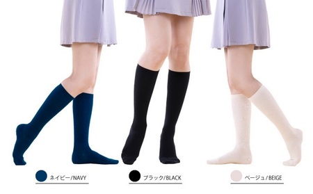 オリーブ綿混着圧ハイソックス3色セット ファッション むくみ解消 脚の疲れを予防 