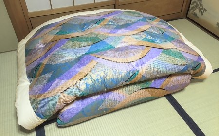 【浅井ふとん店】昭和レトロなコットン掛・敷布団セット/シングル・ブルー