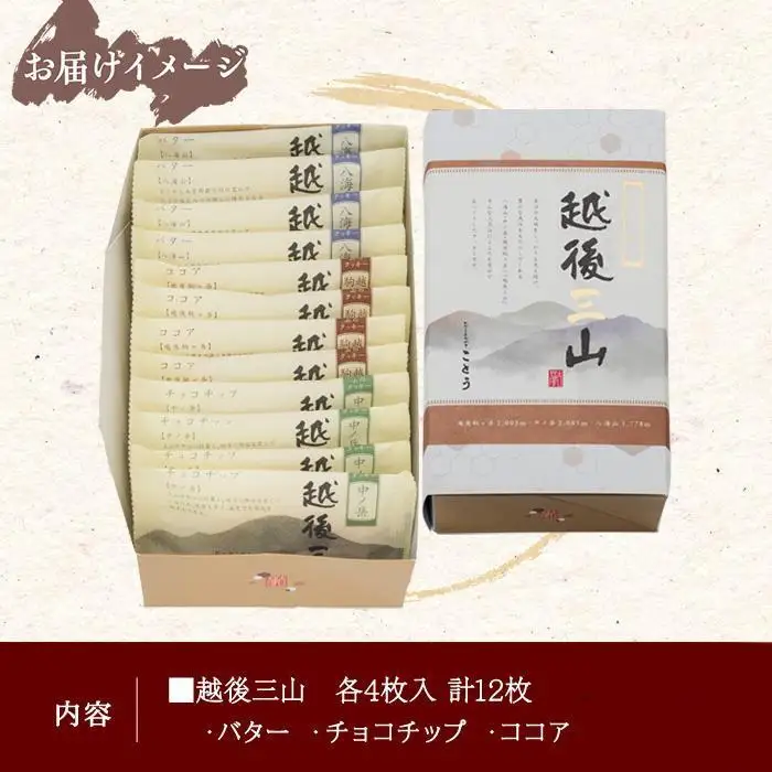 越後三山 山のクッキー 各4枚 計12個 クッキー チョコチップ ココア 和菓子 洋菓子 お菓子 菓子 焼き菓子 セット 菓子詰合せ 詰め合わせ スイーツ ギフト おかしとおやき ことう 新潟県 南魚沼市