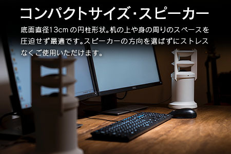 スピーカー オーディオ 全方位 無指向性 Egretta エグレッタ TS-A200as ハイレゾ ステレオスピーカー デスクトップサイズ オオアサ電子 アンプ搭載 2本1組_OE025_002