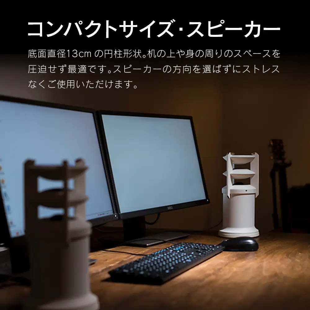 スピーカー オーディオ 全方位 無指向性 Egretta エグレッタ TS-A200s ハイレゾ モノラルスピーカー デスクトップサイズ オオアサ電子 アンプ非搭載 2本_OE025_007