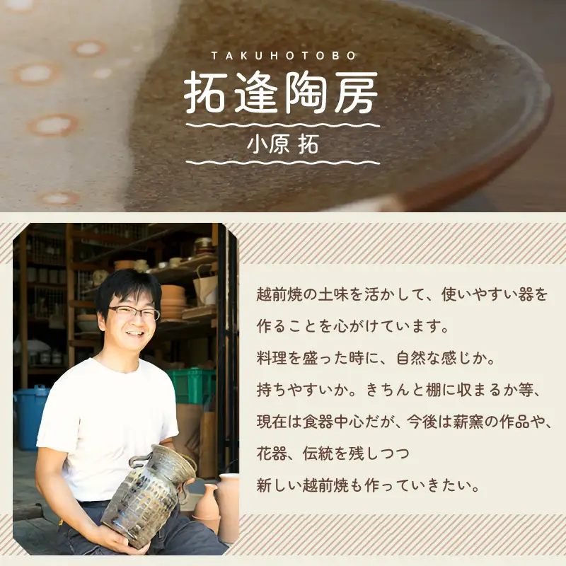 【越前焼】 拓逢陶房 掛分白 皿とカップ 【 陶器 食器 福井県 伝統工芸品 】 [e25-a008]