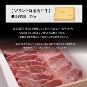 A5ランク 特選近江牛 焼き肉用 500g入 特選 近江牛 A5ランク 500g 霜降り 焼肉用  CY-0005