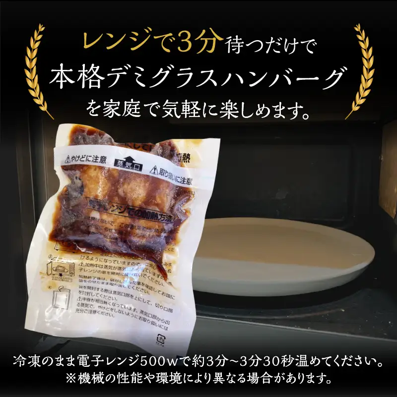 【レンジ対応！】博多和牛熟成ハンバーグ／特製デミソース (10個入り)【A4-047】