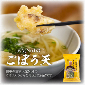 田中の麺家 博多ごぼう天うどんセット_博多 ごぼう天 うどん セット 田中の麺家 1人前 6袋 半生麺 つゆ付き ねぎ もちもち なめらか ほのかな甘み 小麦粉 でんぷん粉 田中製麺 常温 お取り寄せ お取り寄せグルメ お土産 九州産 福岡県 久留米市 こだわり製法 送料無料 〔Bu016〕