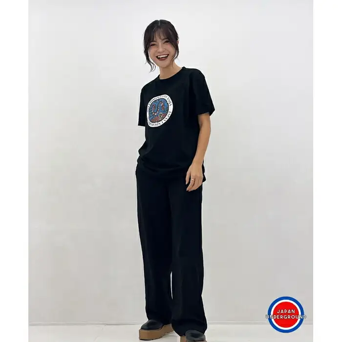 マンホールTシャツ 黒 Lサイズ ｜ Tシャツ 福島県