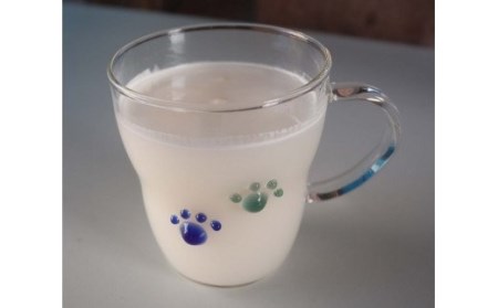 耐熱ガラス製 わんこ・にゃんこ足跡マグ 300ml（1個）[ZB459]