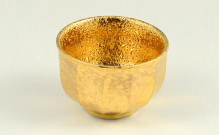 金彩面取 半酒器セット(1合徳利 1個 / ぐい呑 2個) 【三光堂】金 酒器 日本酒 冷酒 熱燗 プレゼント ギフト A60-116