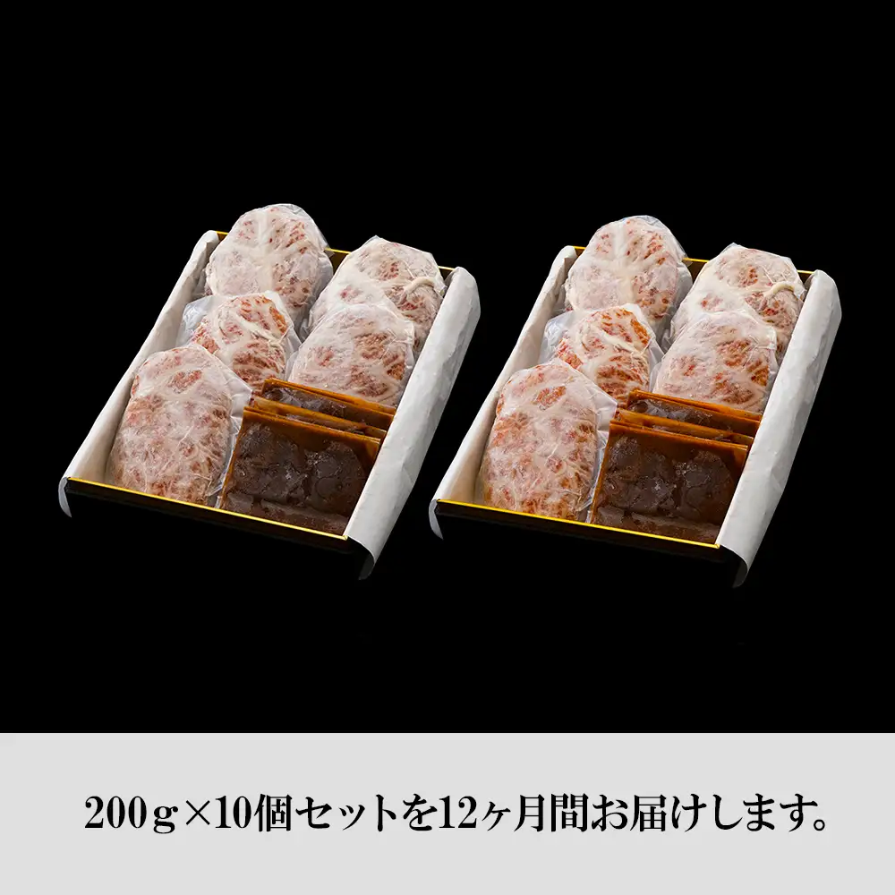 定期便12カ月 お楽しみ 白老牛 ジューシー ハンバーグ セット 10個 BY102