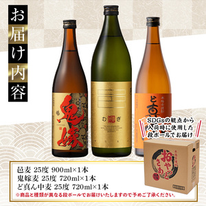 岩川醸造 本格麦焼酎 飲み比べ小瓶×3本！ 麦焼酎 酒 アルコール 【大隅家】A329-v01