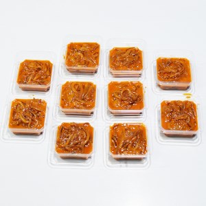 ＜マサルおやじの魚屋珍味＞いか塩辛10食セット　こってり濃厚甘め【001-0020】珍味 塩辛 いか 烏賊 お茶漬け おつまみ トッピング 冷奴 お酒のお供 冷凍 小分け 大容量 便利 ふるさと納税 おつまみ
