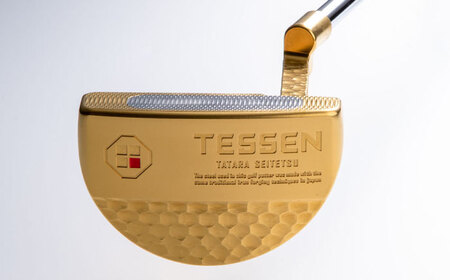 ゴルフ 鉄師田部家謹製ゴルフパターTESSEN（マレット型／ゴールド）[AIAV006] 