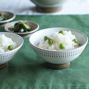 小石原焼 カネハ窯 飛び鉋飯碗 大小セット(フチ飛び鉋) AA91