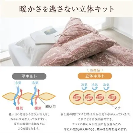 春夏秋3シーズン使える合掛ヨーロッパ産ダウンパワー400(上質ダウン93%0.8kg)シングル赤_雑貨・日用品 布団 寝具 _【1128333】
