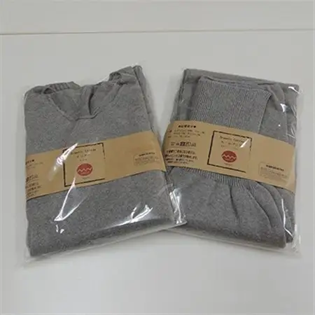 日本製 オーガニックコットン インナーウェア 腹巻パンツ 上下セット グレー (883-615)_装飾品・工芸品  洋服 _【1088667】