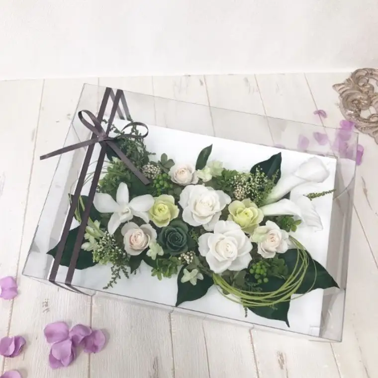 AJ074-2 プリザーブドフラワーアレンジ【レーヴ】春日部市 シュガーパイン