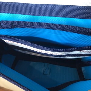 【SUWAプレミアム】FIRE HOSE PRODUCTS　ボディバッグ　ホワイト（M）（パイピングカラー：紺）／バッグ ななめ ショルダー レディース メンズ 【11-56N】