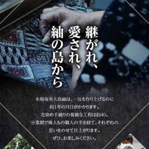 【男物 本場奄美大島紬】格調高く気品あふれる「西郷柄」 A060-005 本場奄美大島紬 紬 絹織物 絣 伝統的工芸品 絹 反物 男物 和装 着物 泥染め 手織り 西郷柄 職人