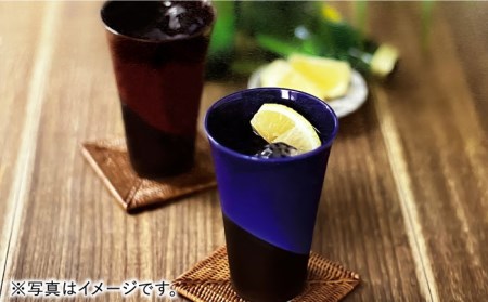 【美濃焼】月の光 ペアタンブラー ビアカップ 2点セット 木箱入【株式会社サンエー】食器 タンブラー カップ コップ ビアカップ 焼酎カップ アメ色 ブルー ゴールド ペア お祝い 新居 プレゼント シンプル かっこいい おしゃれ 送料無料[MDP040]