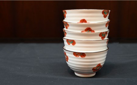 【陶器市特集】【波佐見焼】赤絵梅 湯呑み ポット 茶器 6点セット 食器 皿 【協立陶器】 [TC98] 波佐見焼