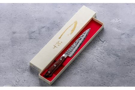 H40-36 さくさく 鎚目ダマスカス ペティナイフ 135mm（安田刃物）