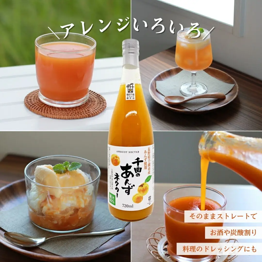 信州 千曲のあんずネクター ジュース (720ml 3本セット)|あんずジュース あんずジュース