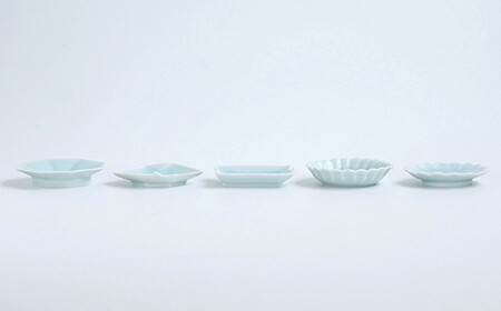 有田焼 青白磁おてしょ皿 5枚セット【金照堂】 有田焼 皿 小皿 食器 器 取り皿 菓子皿 おてしょ皿 青白磁 29000円 A29-15