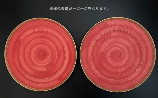 有田焼 立渕24.5cm 丸皿 2点 【金善製陶所】レッド ゴールド うつわ 器 おしゃれ レストラン オードブル 65000円 A65-51
