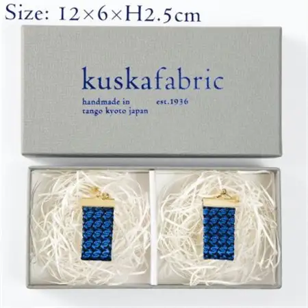 kuska fabricのガルザピアス【丹後ブルー】世界でも稀な手織りファブリック_装飾品・工芸品 ピアス・イヤリング アクセサリー _【1341716】