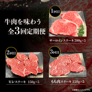 【定期便F】おおいた和牛ステーキ食べ比べ定期便 全3回_B028-015【ふるさと納税 定期便 全3回 豊後牛 おおいた和牛 4等級以上 和牛 牛肉 肉 ステーキ 食べ比べ サーロインステーキ ヒレステーキ もも肉ステーキ 贈答品 冷凍 大分 別府 お取り寄せグルメ】