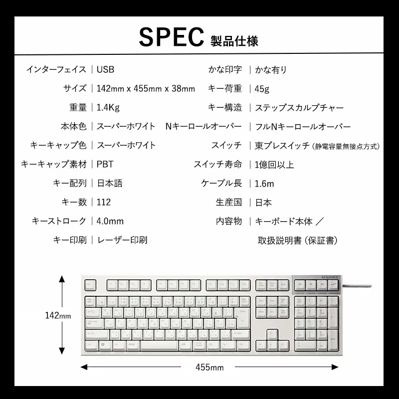 東プレ REALFORCE R3S 有線　静電容量無接点方式キーボード（型式：R3SA41） ◇ ｜ PC パソコン 周辺機器 リアルフォース