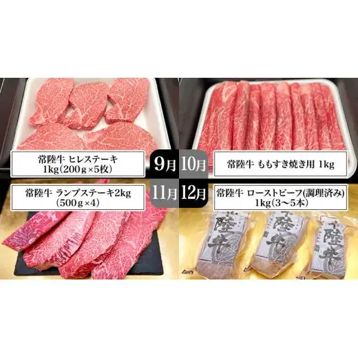 【 豪華 12回 定期便 】 最高級 A5ランク 常陸牛 贅沢コース (茨城県共通返礼品) 