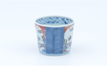 有田焼 文青 そば猪口 2個セット【まるぶんオリジナル】食器 器 うつわ 磁器 陶磁器 和食器 そば猪口 そばちょこ 2個 セット ペア 初期伊万里 赤絵 手描き 青 赤 食洗機対応 A30-817