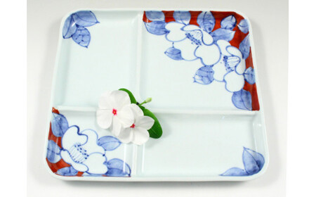 有田焼 One Plate 1+3 椿(赤) 三光堂 皿 食器 A24-62