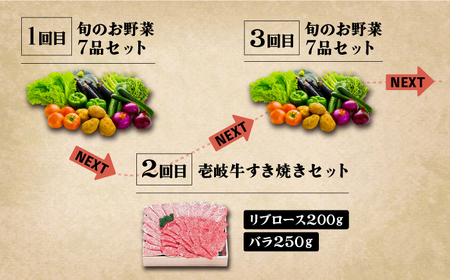 【全6回定期便】《A4〜A5ランク》壱岐牛と旬の野菜定期便 [JBO078] 《A4〜A5ランク》肉 黒毛和牛
