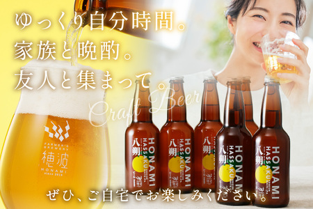 【定期便】浜田のクラフトビール 穂波八朔 6本セット（月1回×3か月） 定期便 定期 3回 酒 ビール クラフトビール ビア 地ビール セット 贈答 化粧箱 ギフト プレゼント 【139_1916】