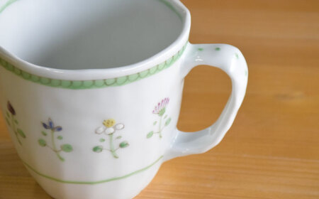 【波佐見焼】はなごよみ マグカップ グリーン・黄色 ペアセット 食器 皿 【藍水】 [GB35]  波佐見焼