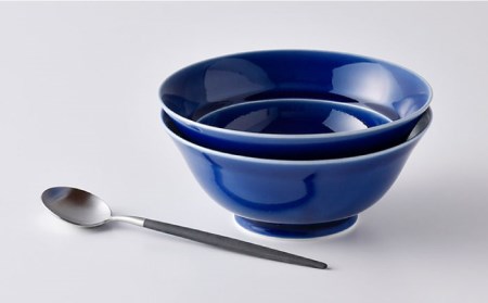 【波佐見焼】粋碗 どんぶり 茶碗 ブルー ペアセット 食器 皿 【光春窯】 [XD65] 波佐見焼