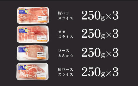 SPF豚 やっちゃおいしか芳寿豚バラエティセット 計3000g / 豚肉 ほうじゅとん SPF豚 spfポーク 小分け バラ しゃぶしゃぶ / 南島原市 / 芳寿牧場 [SEI005]