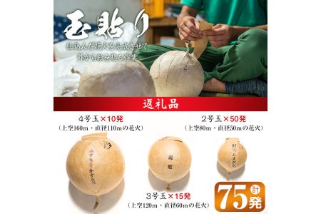 No.668 《数量限定》プライベート花火(計75発・レプリカ玉進呈)打揚場所・日時は応相談！【太洋花火】