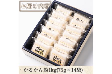 No.693 鹿児島銘菓かるかん(75g×14袋・計約1kg)和菓子 スイーツ 郷土菓子 お菓子 ギフト 贈答品【山口菓子舗】