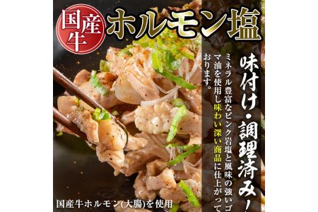 No.795 焼肉アリラン飯店の牛タン塩・国産牛ホルモン塩(合計800g・牛タン100g×4P・ホルモン100g×4P)牛肉 ホルモン 牛タン タン 内臓 大腸 焼肉 お肉 おかず おつまみ 小分け レトルト 常温保存可 味付き 調理済み セット【アリラン飯店】