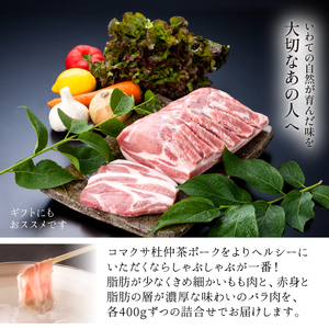 コマクサ杜仲茶ポーク しゃぶしゃぶ用 詰め合わせ 800g 【肉の横沢】 ／ 杜仲茶ポーク もも バラ しゃぶしゃぶ 豚肉 豚 肉 ぶた肉 杜仲茶 ポーク すきやき すき焼き 鍋 ヘルシー 銘柄豚 受賞 ギフト 贈り物 贈答用 グルメ お取り寄せ お取寄せ