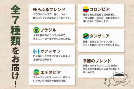ゆらふる 厳選 ドリップコーヒーセット 12個 ブラジル グアテマラ エチオピア コロンビア タンザニア 自家焙煎珈琲 自家焙煎 ゆらふる 7種 飲み比べ アソート セット 珈琲 珈琲豆 ドリップバッグ ドリップパック ドリップコーヒー コーヒー ギフト