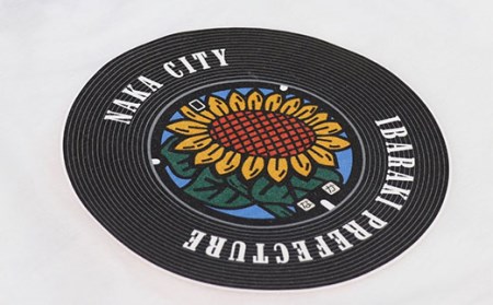 バックプリント那珂市 マンホールTシャツ 白 S M L XL ひまわり ご当地オリジナルデザイン オリジナルギフト 都道府県 リンクコーデ Tshirt ティーシャツ Tシャツ ご当地グッズ おしゃれ カラー 半袖 Ｔシャツ グラフィック アート STREET ストリート