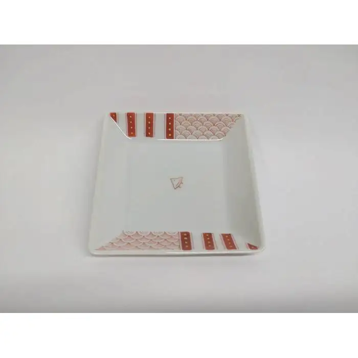 小皿揃え 赤絵小紋 九谷焼